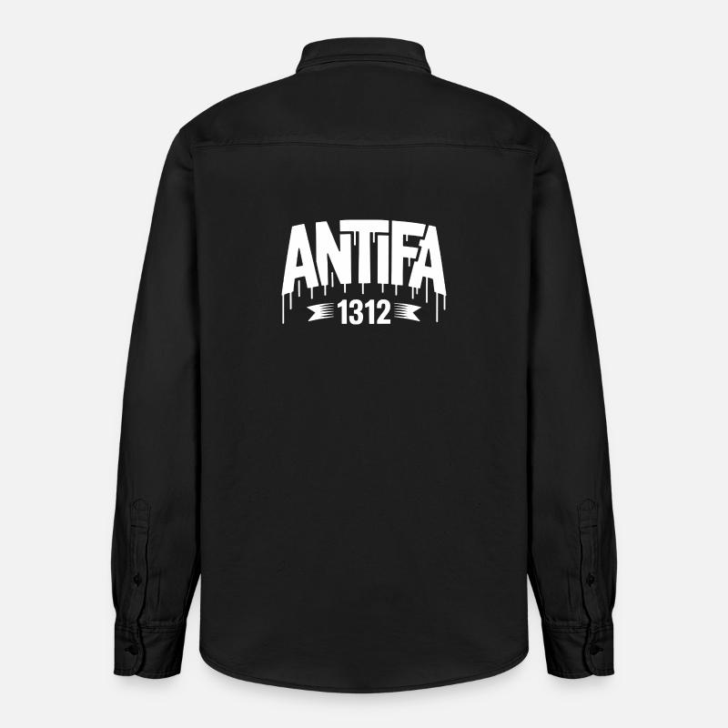 Antifa 1312 - Antifa Tee - Chemise unisexe coupe décontractée bio Stanley/Stella - noir délavé