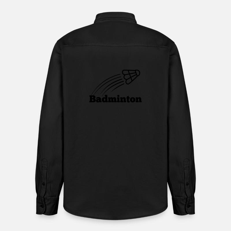 Badmintontext mit hochfliegendem Shuttle - Relaxed Fit Unisex Organic Hemd von Stanley/Stella - washed Black