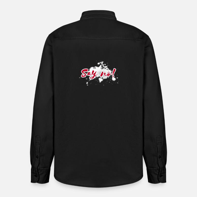 Dites Pas de lettrage - Chemise unisexe coupe décontractée bio Stanley/Stella - noir délavé