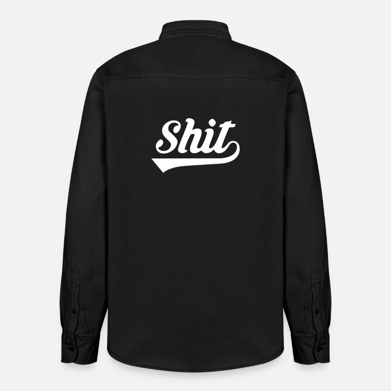 Merde Rétro Script - Chemise unisexe coupe décontractée bio Stanley/Stella - noir délavé