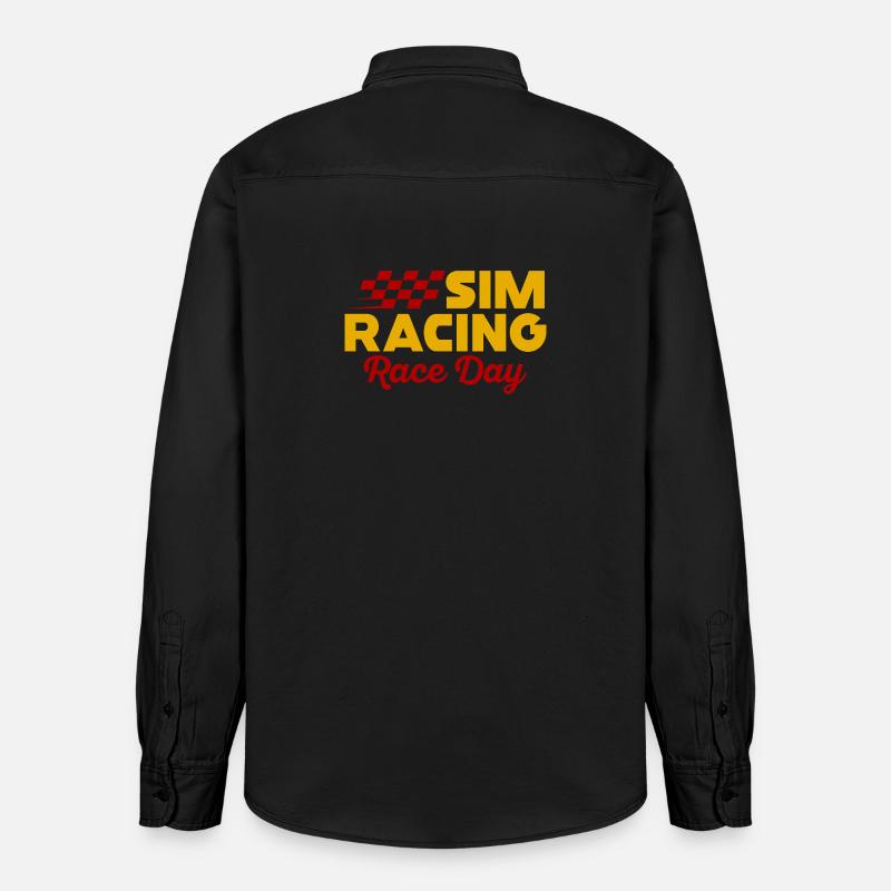 Journée de course de simulation - Chemise unisexe coupe décontractée bio Stanley/Stella - noir délavé