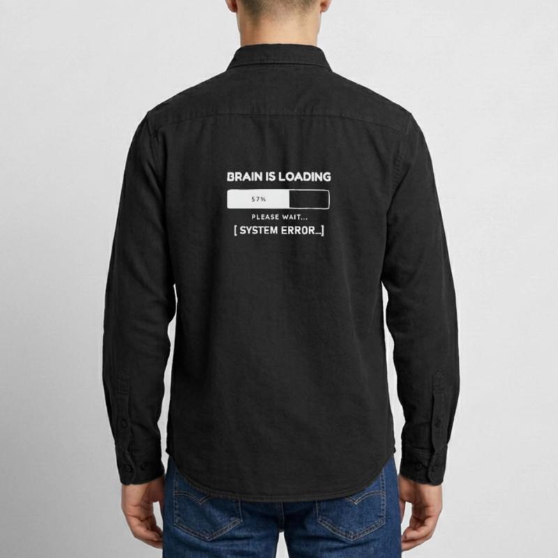 Brain is Loading System Error – Lustiger Spruch Relaxed Fit Unisex Organic Hemd von Stanley/Stella