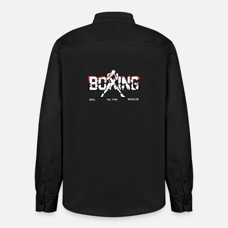 Logo boxe boxe - Chemise unisexe coupe décontractée bio Stanley/Stella - noir délavé