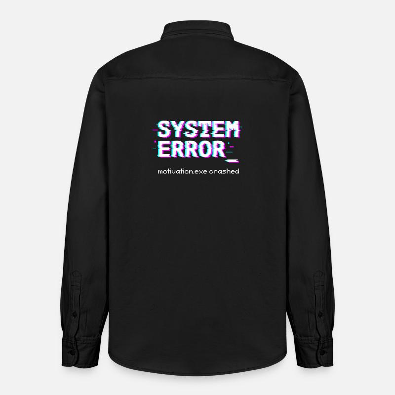 System error Motivation.exe crashed - Relaxed Fit Unisex Organic Shirt by Stanley/Stella - washed black