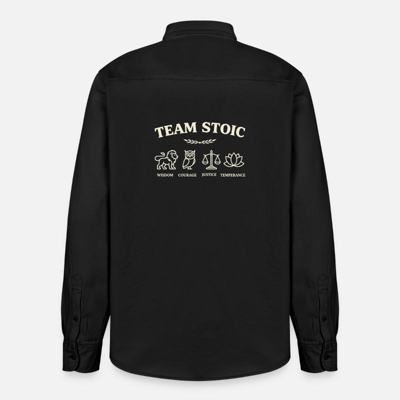 Équipe Stoïciens Vertus - Chemise unisexe coupe décontractée bio Stanley/Stella - noir délavé