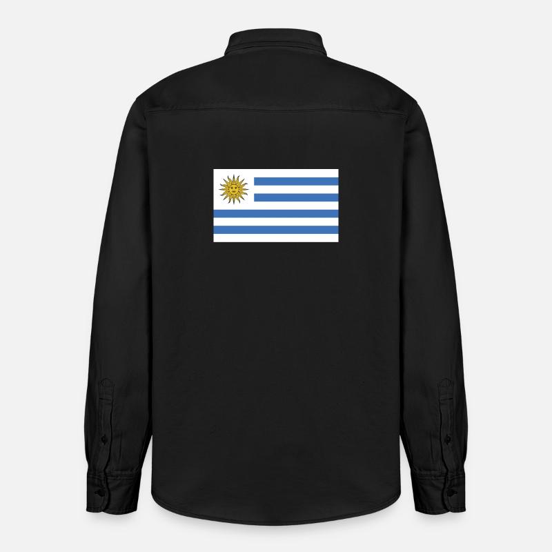 Drapeau national de l’Uruguay - Chemise unisexe coupe décontractée bio Stanley/Stella - noir délavé