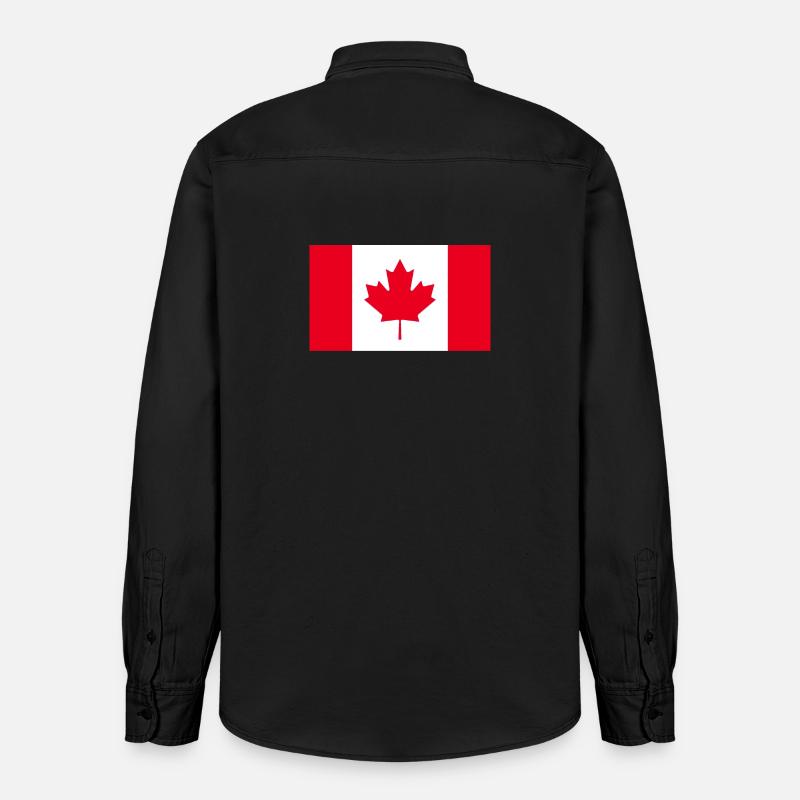 Obtenez nos drapeaux du Canada maintenant - Chemise unisexe coupe décontractée bio Stanley/Stella - noir délavé