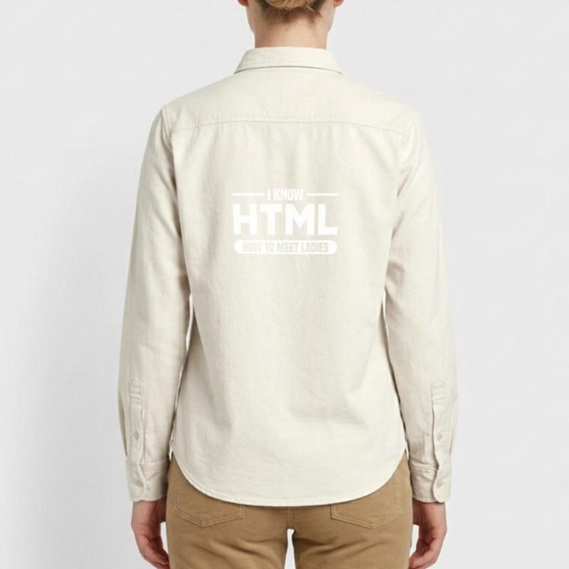 HTML Humor Code Programmierer Spruch Relaxed Fit Unisex Organic Hemd von Stanley/Stella