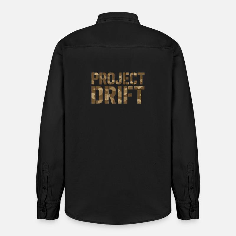Project Drift Camouflage Tuning Statement - Relaxed Fit Unisex Organic Hemd von Stanley/Stella - washed Black