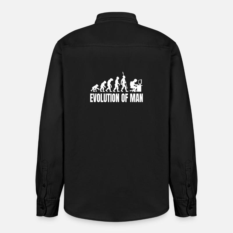 Programmer Computer Freak Evolution Retro - Relaxed Fit Unisex Organic Shirt by Stanley/Stella - washed black