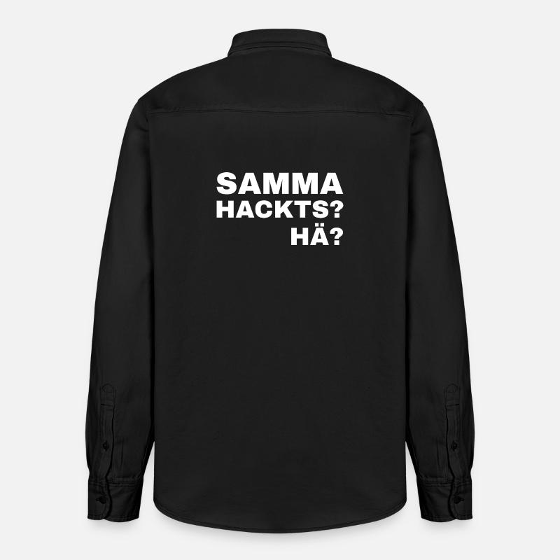 samma hacks hä - Relaxed Fit Unisex Organic Hemd von Stanley/Stella - washed Black