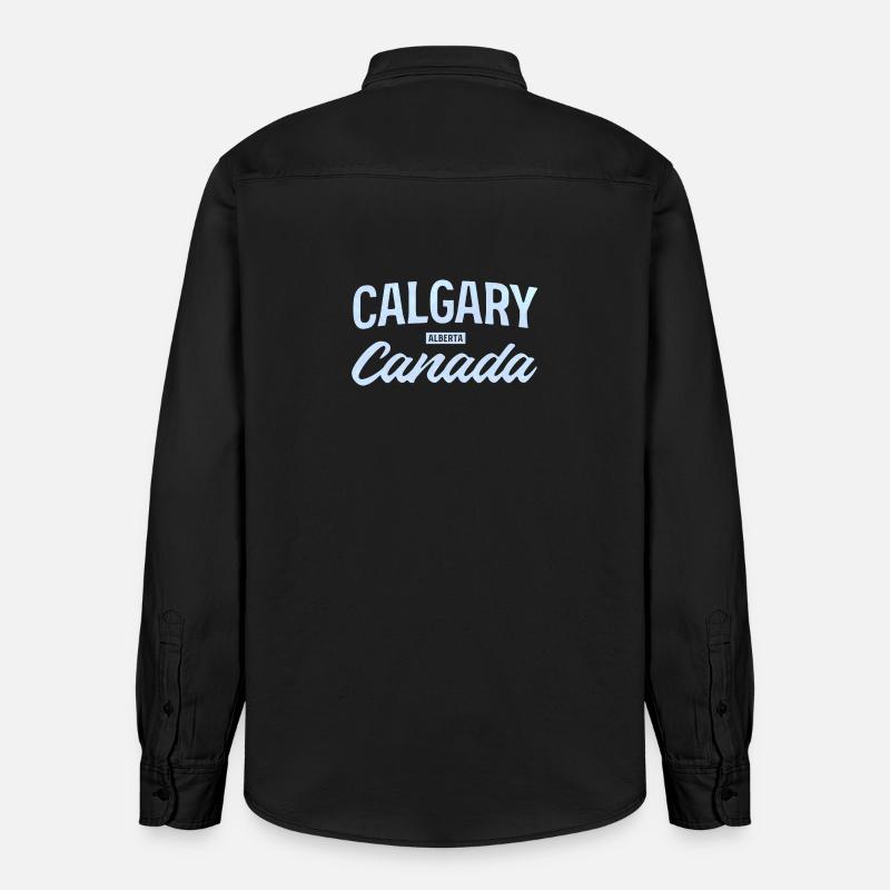 Calgary Alberta Canada – Retro Städte Design - Relaxed Fit Unisex Organic Hemd von Stanley/Stella - washed Black
