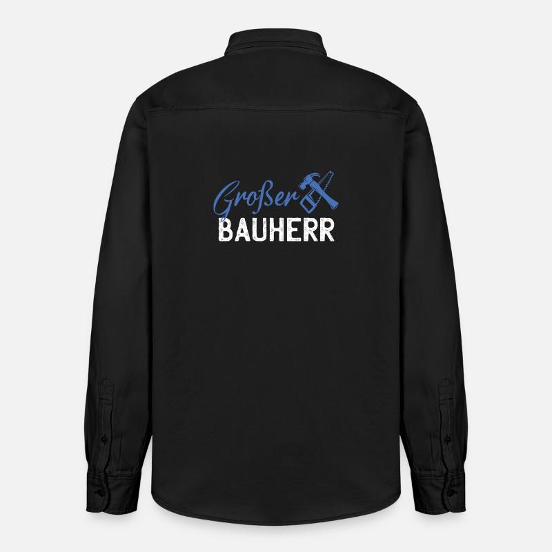 Graphismes de bâtiments GrafBen Builder - Chemise unisexe coupe décontractée bio Stanley/Stella - noir délavé