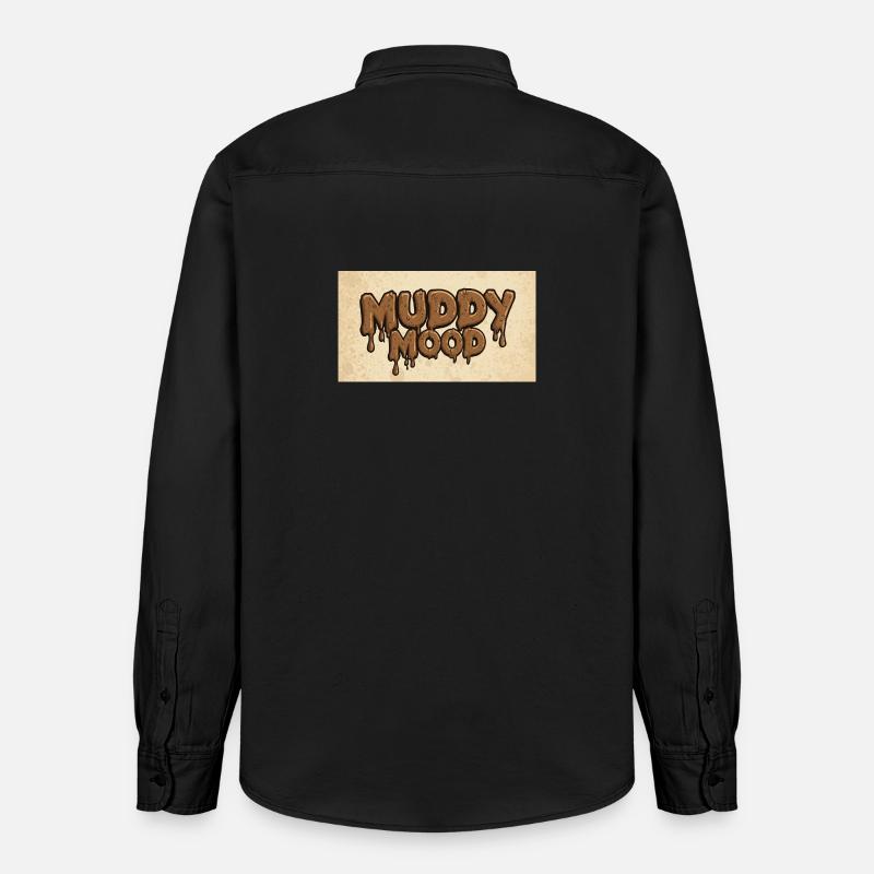 Conception de lettrage d’ambiance boueuse - Chemise unisexe coupe décontractée bio Stanley/Stella - noir délavé