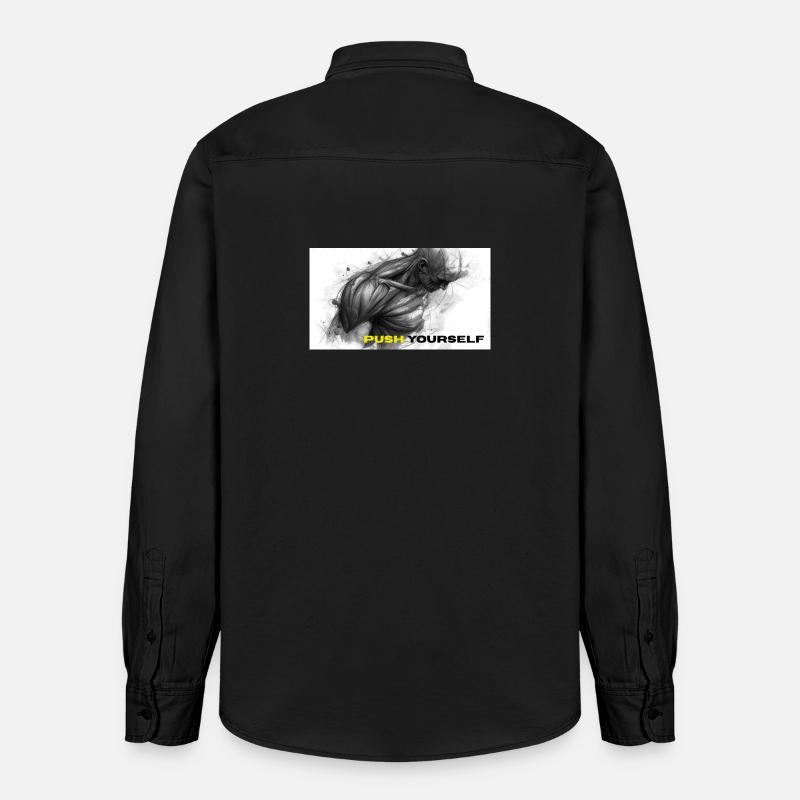 Illustration de forte auto-motivation - Chemise unisexe coupe décontractée bio Stanley/Stella - noir délavé