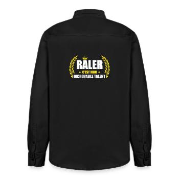 Râler c'est mon incroyable talent – humour râleur - Chemise unisexe coupe décontractée bio Stanley/Stella - noir délavé - Dos - AI Model Male 178 light (178cm)