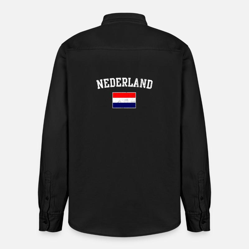 Drapeau de l’arc des Pays-Bas - Chemise unisexe coupe décontractée bio Stanley/Stella - noir délavé