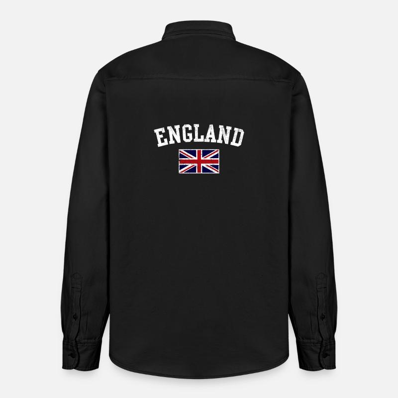 Union Jack de l’Angleterre - Chemise unisexe coupe décontractée bio Stanley/Stella - noir délavé