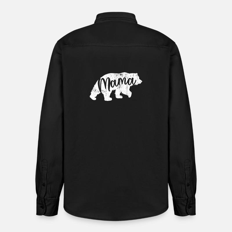 Mama Bear Script Logo - Chemise unisexe coupe décontractée bio Stanley/Stella - noir délavé