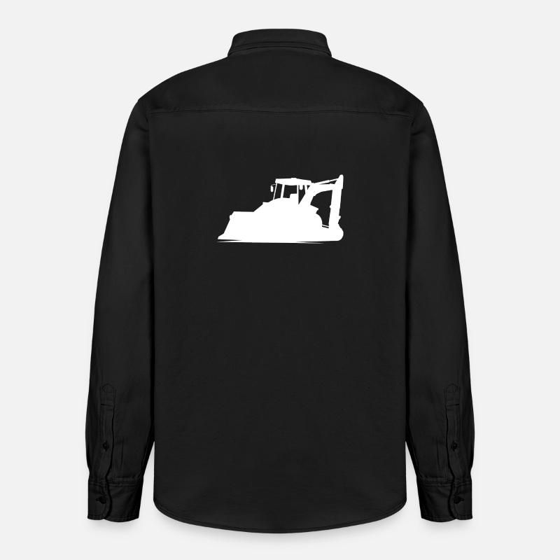Baggerfahrer und Baugeräteführer Silhouette – - Relaxed Fit Unisex Organic Hemd von Stanley/Stella - washed Black