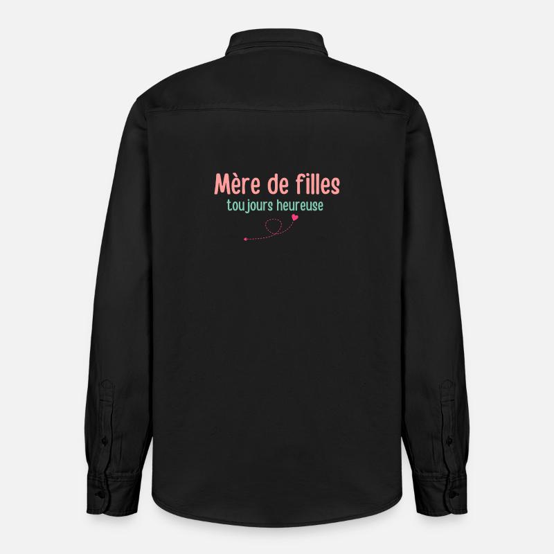 Mutter von Töchtern immer glücklich - Relaxed Fit Unisex Organic Hemd von Stanley/Stella - washed Black