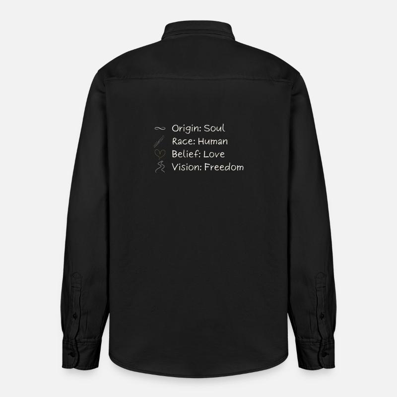 One Vision. One Freedom. One Humanity. - Relaxed Fit Unisex Organic Hemd von Stanley/Stella - washed Black