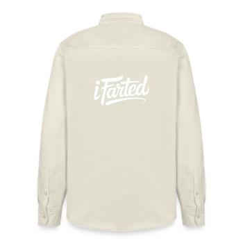 Ich habe – Lustiges Gen Alpha-Logo - Relaxed Fit Unisex Organic Hemd von Stanley/Stella - Natur - Hinten - AI Model Male 178 light (178cm)