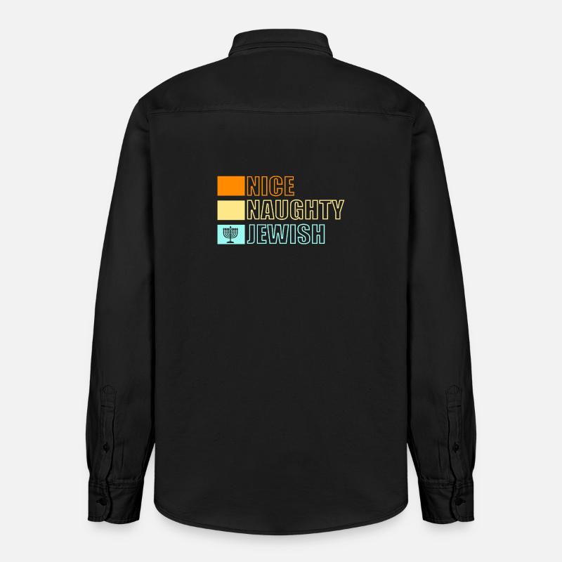 Hanoukka Hanoukka Hanoucca - Chemise unisexe coupe décontractée bio Stanley/Stella - noir délavé