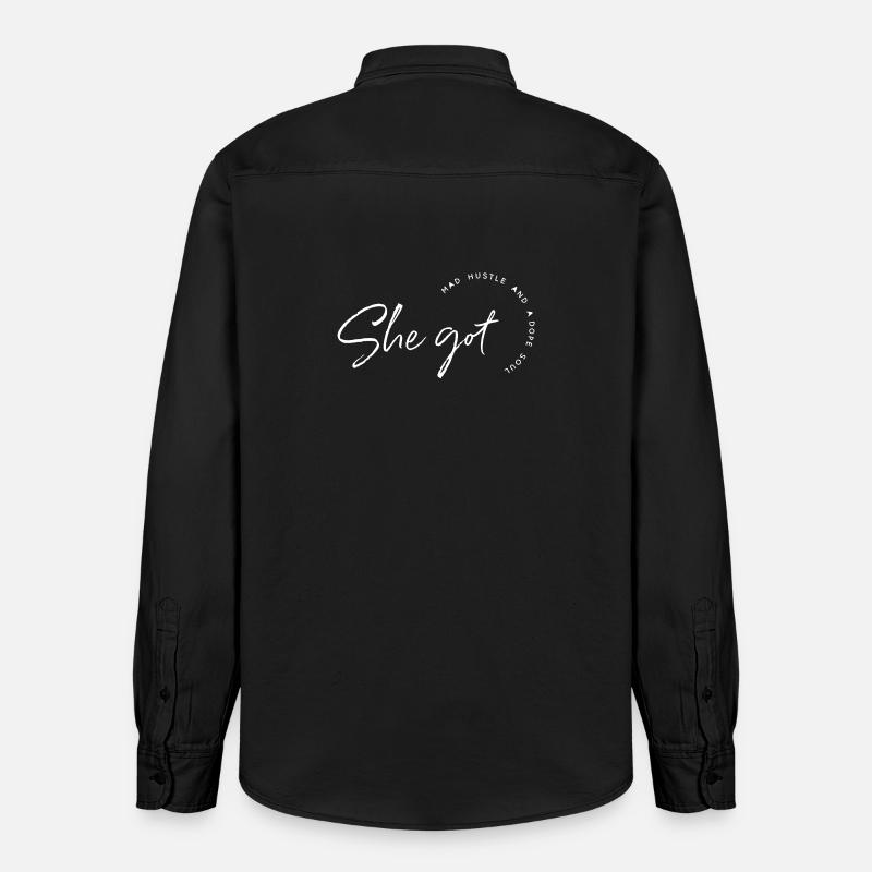 Sie hat Hustle - Relaxed Fit Unisex Organic Hemd von Stanley/Stella - washed Black