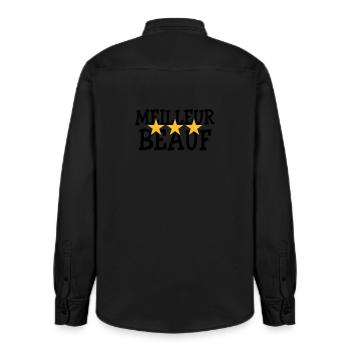 Meilleur Beauf - Chemise unisexe coupe décontractée bio Stanley/Stella - noir délavé - Dos - AI Model Male 178 light (178cm)