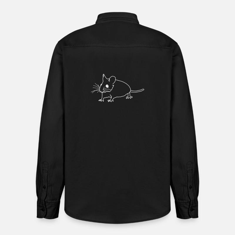 Lineart de souris - Chemise unisexe coupe décontractée bio Stanley/Stella - noir délavé