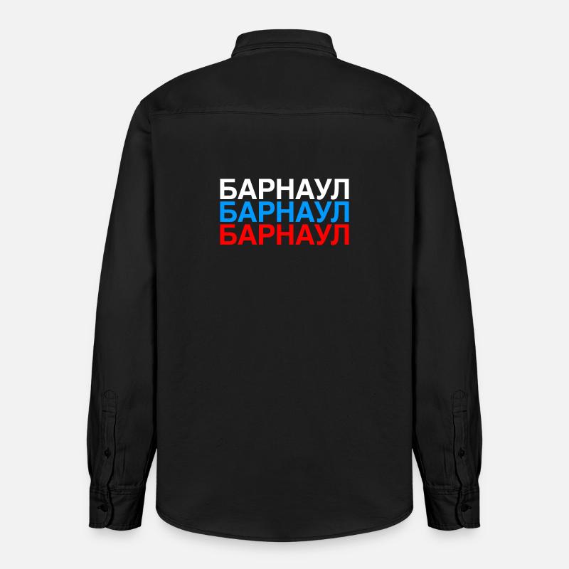 BARNAOUL Drapeau de la Russie - Chemise unisexe coupe décontractée bio Stanley/Stella - noir délavé