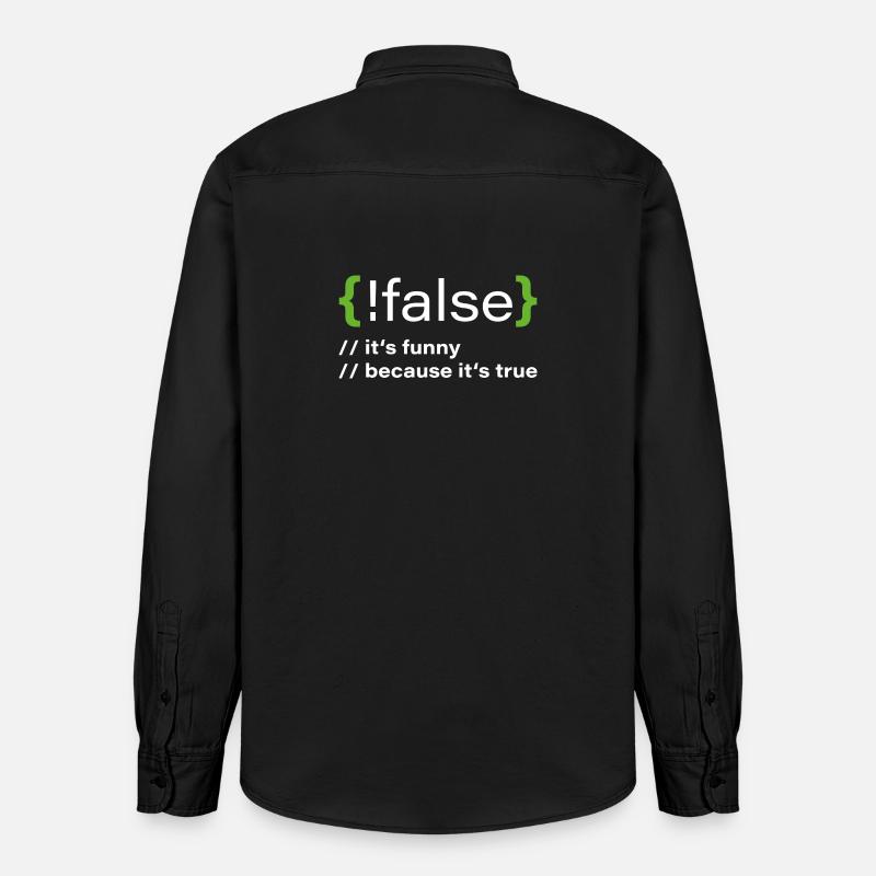 false – Un programmeur drôle dit - Chemise unisexe coupe décontractée bio Stanley/Stella - noir délavé