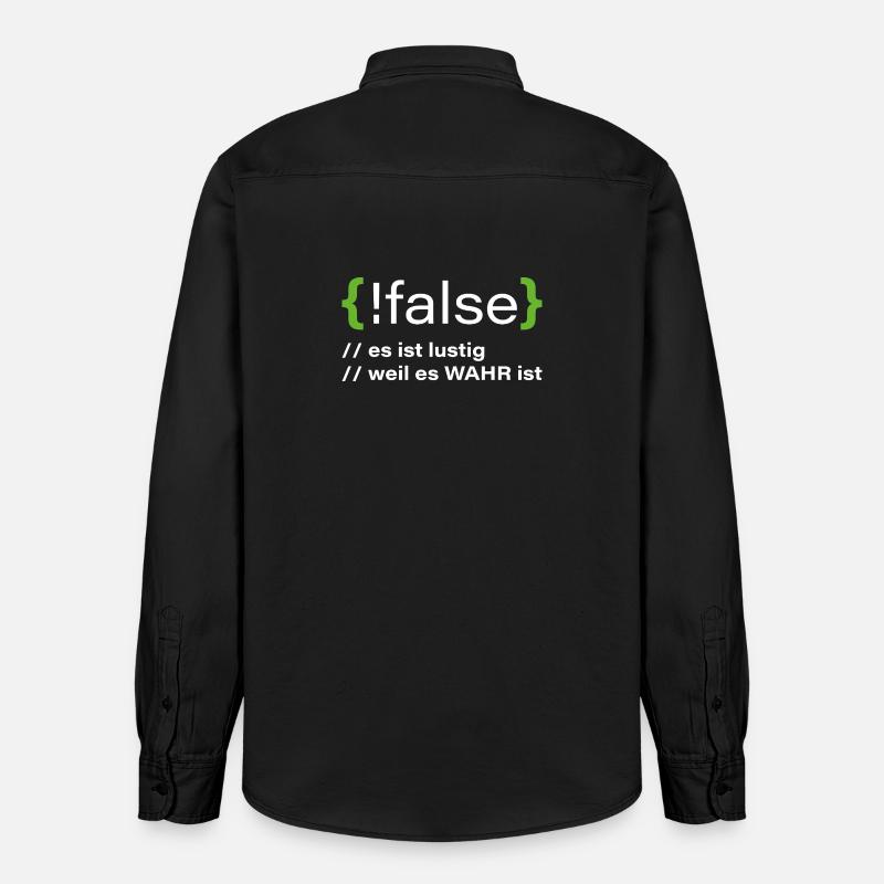 false - Lustiger Programmierer Spruch - Relaxed Fit Unisex Organic Hemd von Stanley/Stella - washed Black