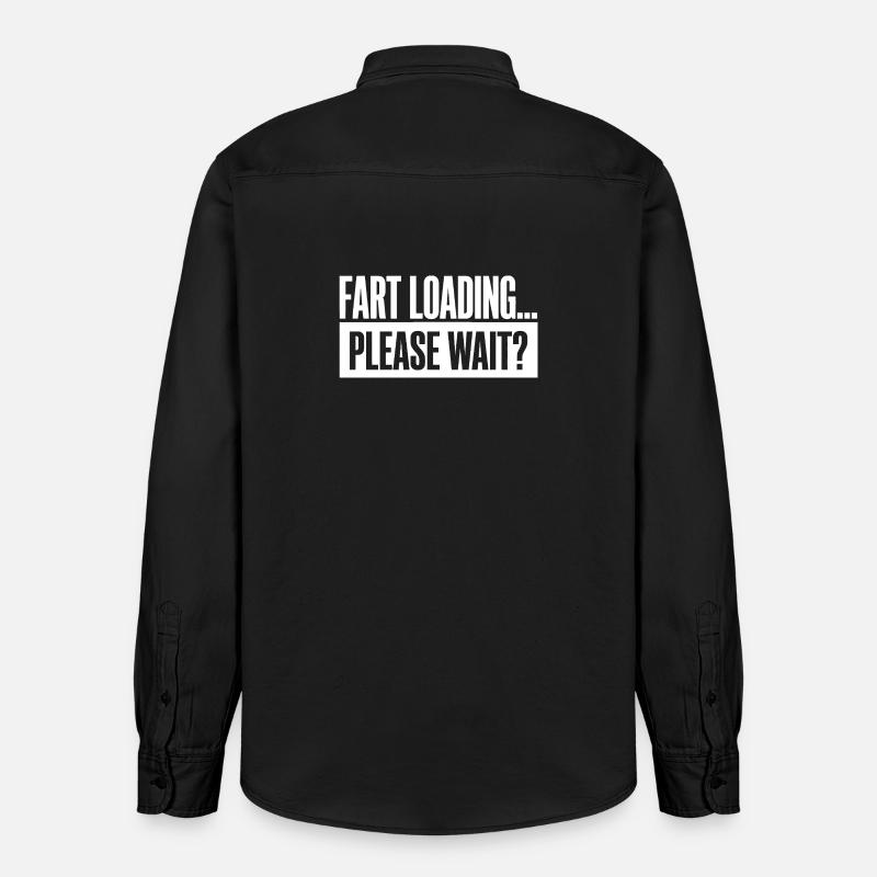Fart Loading Please Wait Furz Lustig - Relaxed Fit Unisex Organic Hemd von Stanley/Stella - washed Black