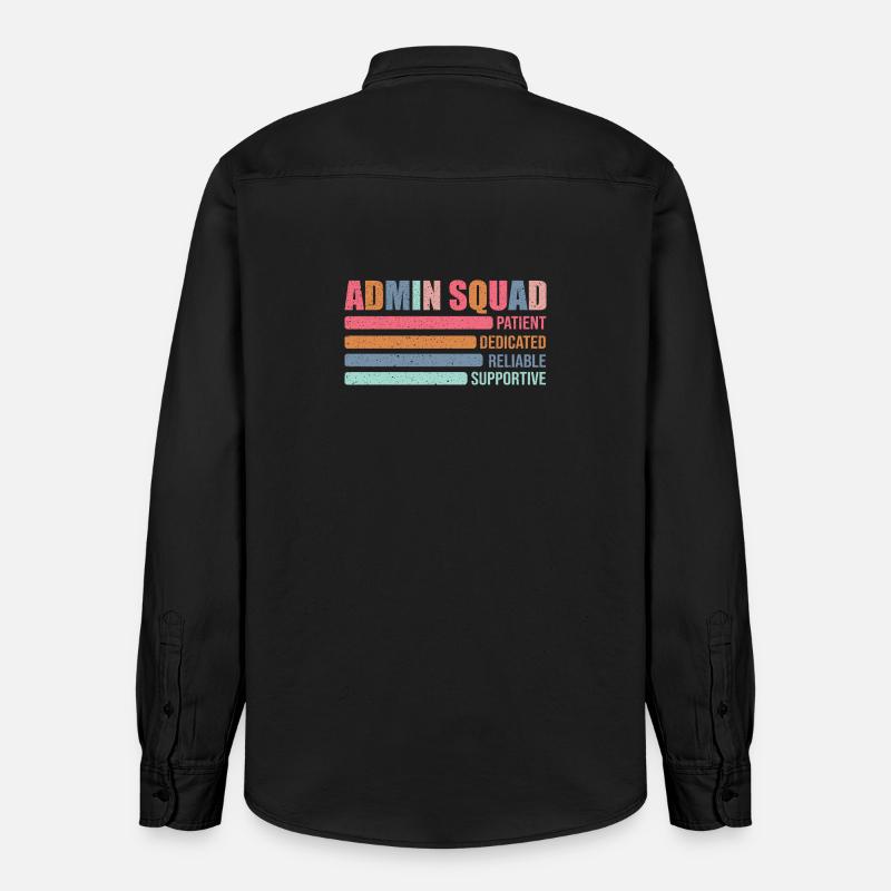 Admin Squad: Farbig Retro Büroteam Geschenk - Relaxed Fit Unisex Organic Hemd von Stanley/Stella - washed Black