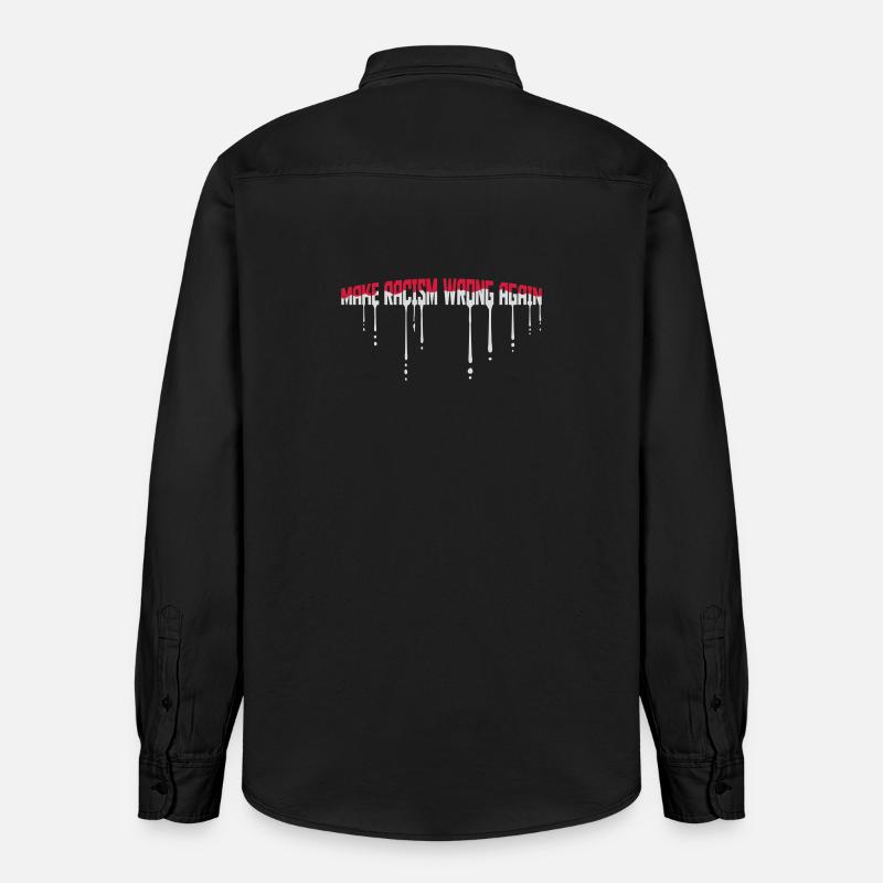 make racism wrong again - Relaxed Fit Unisex Organic Hemd von Stanley/Stella - washed Black
