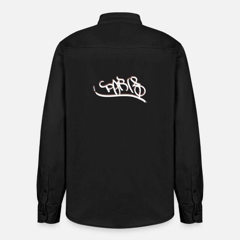Design parisien de style graffiti - Chemise unisexe coupe décontractée bio Stanley/Stella - noir délavé