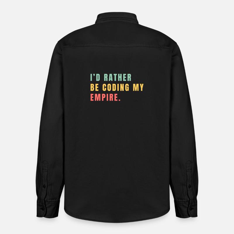 Je préférerais coder mon empire - Chemise unisexe coupe décontractée bio Stanley/Stella - noir délavé