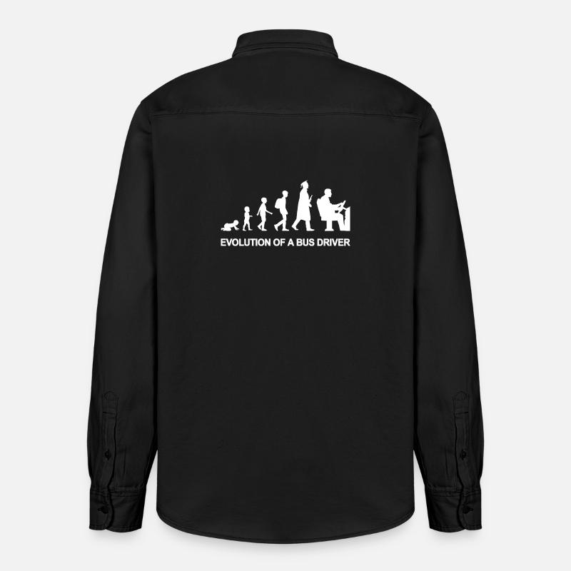 Evolution Of A Bus Driver - Relaxed Fit Unisex Organic Hemd von Stanley/Stella - washed Black