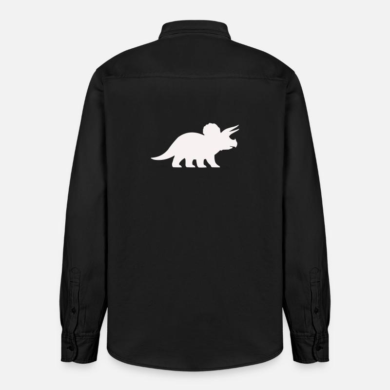 Triceratops Silhouette – Minimal-Dino - Relaxed Fit Unisex Organic Hemd von Stanley/Stella - washed Black