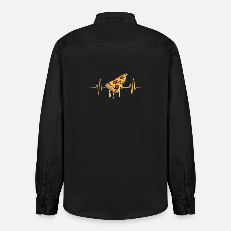 Pizza Pulse Battement de cœur - Chemise unisexe coupe décontractée bio Stanley/Stella - noir délavé