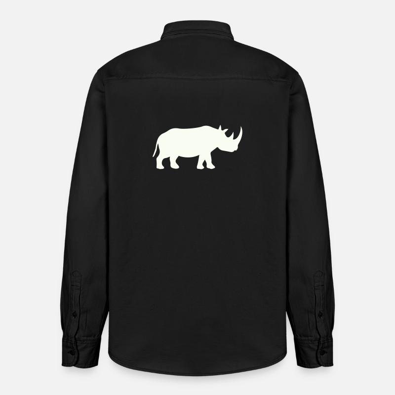 Silhouette de rhinocéros Minimal puissant - Chemise unisexe coupe décontractée bio Stanley/Stella - noir délavé