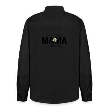 Bayerisches Original - Mama - Relaxed Fit Unisex Organic Hemd von Stanley/Stella - washed Black - Hinten - AI Model Male 178 light (178cm)