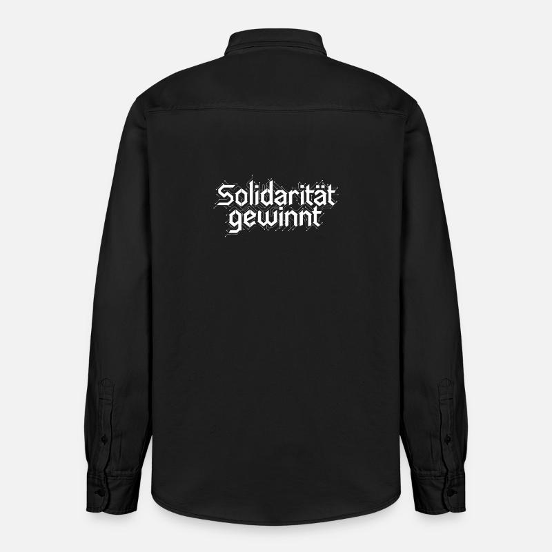 Solidarität gewinnt Statement Design Weiß - Relaxed Fit Unisex Organic Hemd von Stanley/Stella - washed Black
