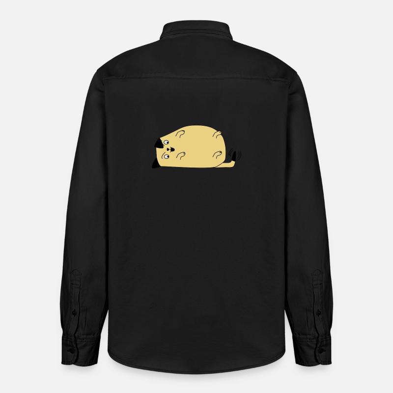 Chien regarde sa queue - Chemise unisexe coupe décontractée bio Stanley/Stella - noir délavé