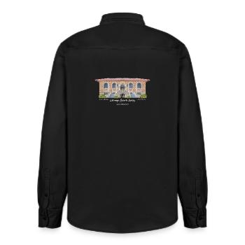 Los Angeles, Handzeichnung Cahuenga Library,  - Relaxed Fit Unisex Organic Hemd von Stanley/Stella - washed Black - Hinten - AI Model Male 178 light (178cm)