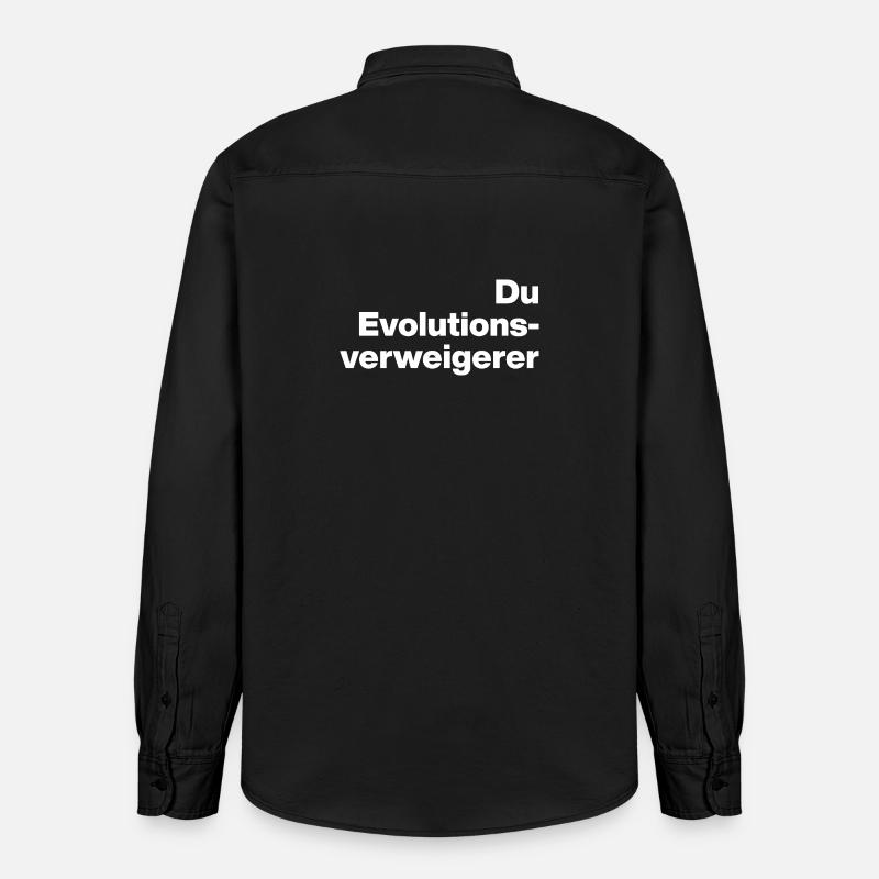 DU EVOLUTIONSVERWEIGERER. SARKASMUS, FRECH - Relaxed Fit Unisex Organic Hemd von Stanley/Stella - washed Black
