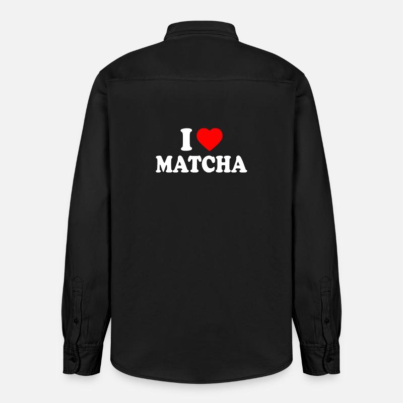 J’adore le Matcha - Chemise unisexe coupe décontractée bio Stanley/Stella - noir délavé