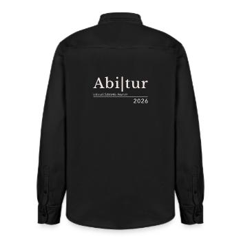 Abitur 2026 - Relaxed Fit Unisex Organic Hemd von Stanley/Stella - washed Black - Hinten - AI Model Male 178 light (178cm)